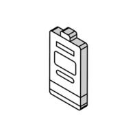 1 2aa battery power energy isometric icon vector illustration