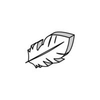 goose feather soft fluffy isometric icon vector illustration