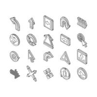 arrow right next sign up isometric icons set vector