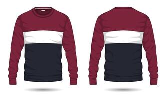 Modern sweater mockup front and back view vector