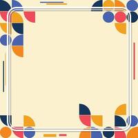 Bauhaus pattern blank poster. Bauhaus pattern geometric background with frame vector