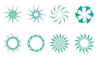 Collection of different circle shape abstract symbols vector