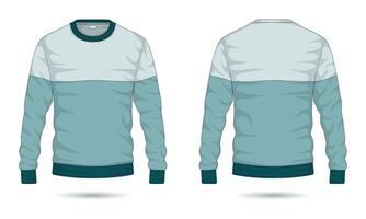 Modern casual sweater template front and back view vector