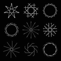 Collection of circular abstract symbols of different shapes vector