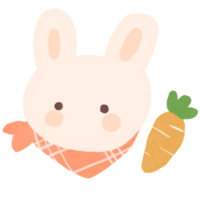 conejito Conejo y zanahorias clipart png