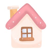 en tecknad serie hus med rosa tak och fönster png