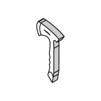 throwing axe tool isometric icon vector illustration