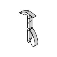 ice axe tool isometric icon vector illustration