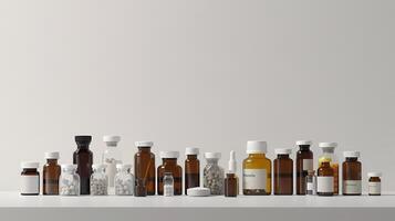 AI generated Several medicine bottles photo