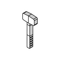 rubber hammer tool isometric icon vector illustration