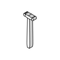 blocking hammer tool isometric icon vector illustration