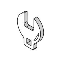 crowfoot wrench tool isometric icon vector illustration