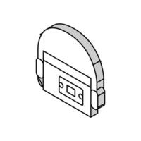 cassette audio player isometric icon vector illustration