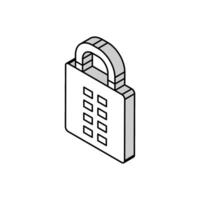 secret padlock isometric icon vector illustration