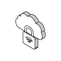 internet padlock isometric icon vector illustration