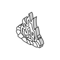 campfire isometric icon vector illustration