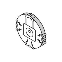 system padlock isometric icon vector illustration