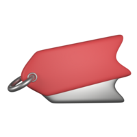 Tag icon red and white isolated 3d render illustration png