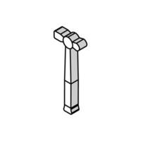 ballpeen hammer tool isometric icon vector illustration