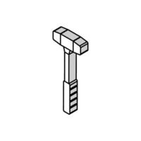 soft faced hammer tool isometric icon vector illustration