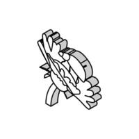mariquita flor primavera isométrica icono vector ilustración