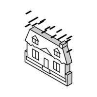 casa invierno isométrica icono vector ilustración