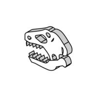 dinosaur skull isometric icon vector illustration