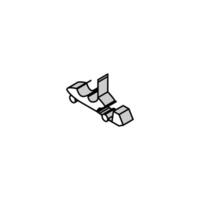 gyroplane airplane aircraft isometric icon vector illustration