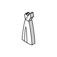 asymmetric wedding dress isometric icon vector illustration