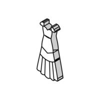 drop waist wedding dress isometric icon vector illustration