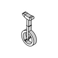 monowheel bicycle isometric icon vector illustration