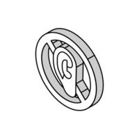 deaf sign isometric icon vector illustration