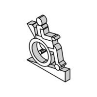 discapacitado en silla de ruedas montando isométrica icono vector ilustración