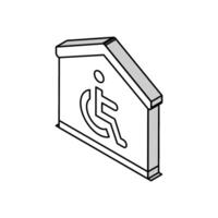 house for disabled isometric icon vector illustration