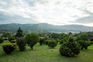 Beautiful view in Cordoba Argentina. Morning view of the La Falda Cordoba viewpoint, called Retiro Betania. photo