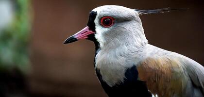 Close up photo of vanellus chilensis.