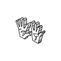 nueve número mano gesto isométrica icono vector ilustración
