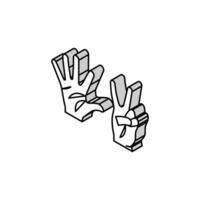 seven number hand gesture isometric icon vector illustration