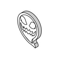 face ghost isometric icon vector illustration