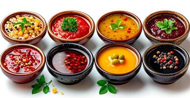 AI generated Various sauces and spices - AI generated image photo