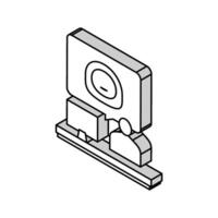 virtual charla larva del moscardón isométrica icono vector ilustración