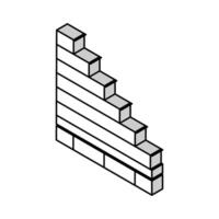 escalera edificio estructura isométrica icono vector ilustración