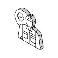 mechanical engineer worker isometric icon vector illustration