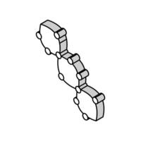 adn molecular estructura isométrica icono vector ilustración