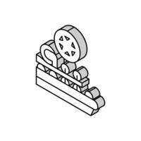 cold rolling steel production isometric icon vector illustration