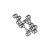 molecular structure isometric icon vector illustration