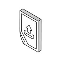 upload paper document isometric icon vector illustration