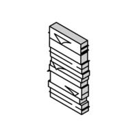 stack paper document isometric icon vector illustration