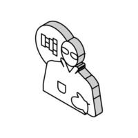 millwright repair worker isometric icon vector illustration