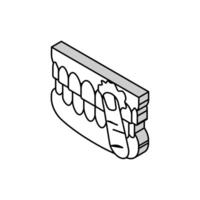 snus nicotine mouth isometric icon vector illustration